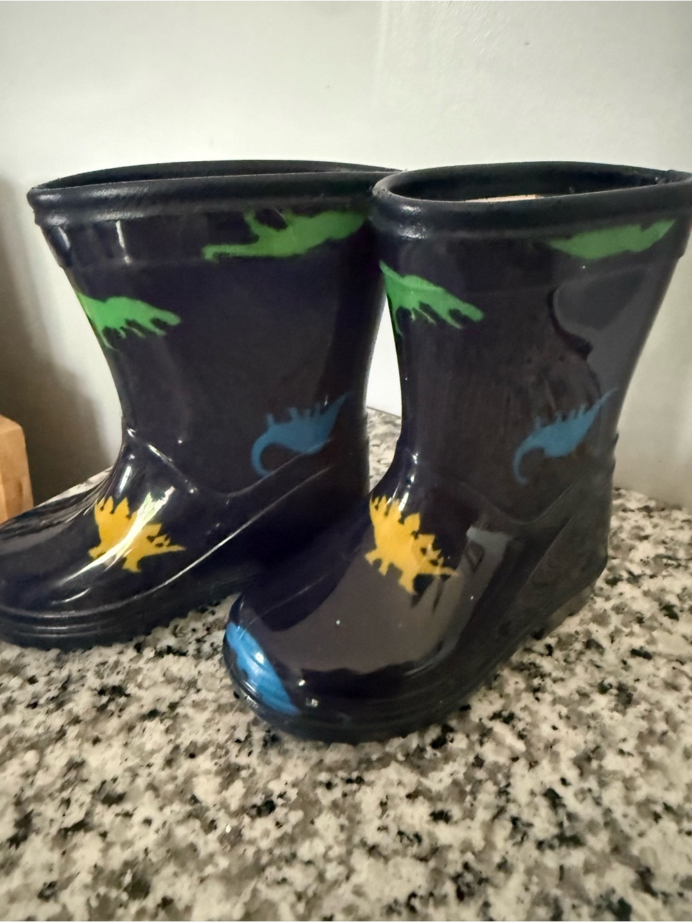 Carter's Navy Kids Rain Boots with Green, Blue & Yellow Dinosaurs